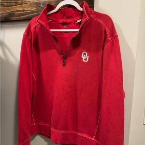 Tommy Bahama Oklahoma University Red 1/4 zip Men’s Large